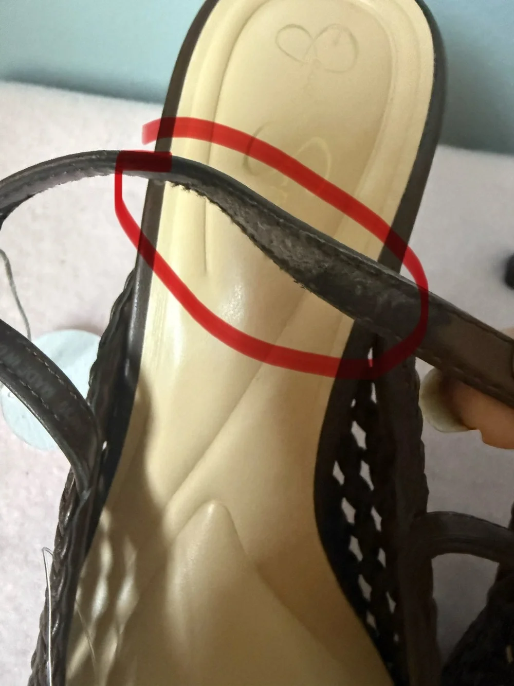 Jessica Simpson Dark Brown Woven Pointed Slingback Heels 8